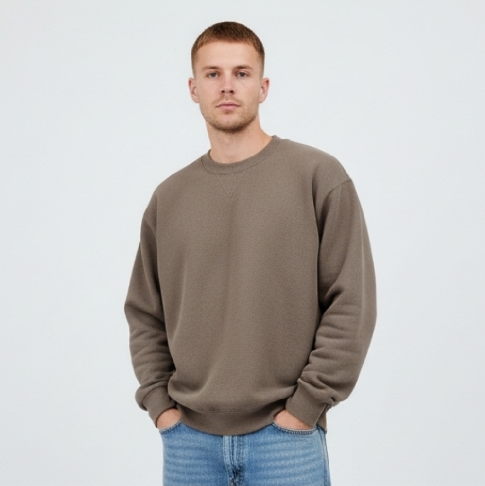 Vintage  RUSSELL ATHLETIC Blank Pullover Sweatshirt‎ Crewneck  Brown Large
